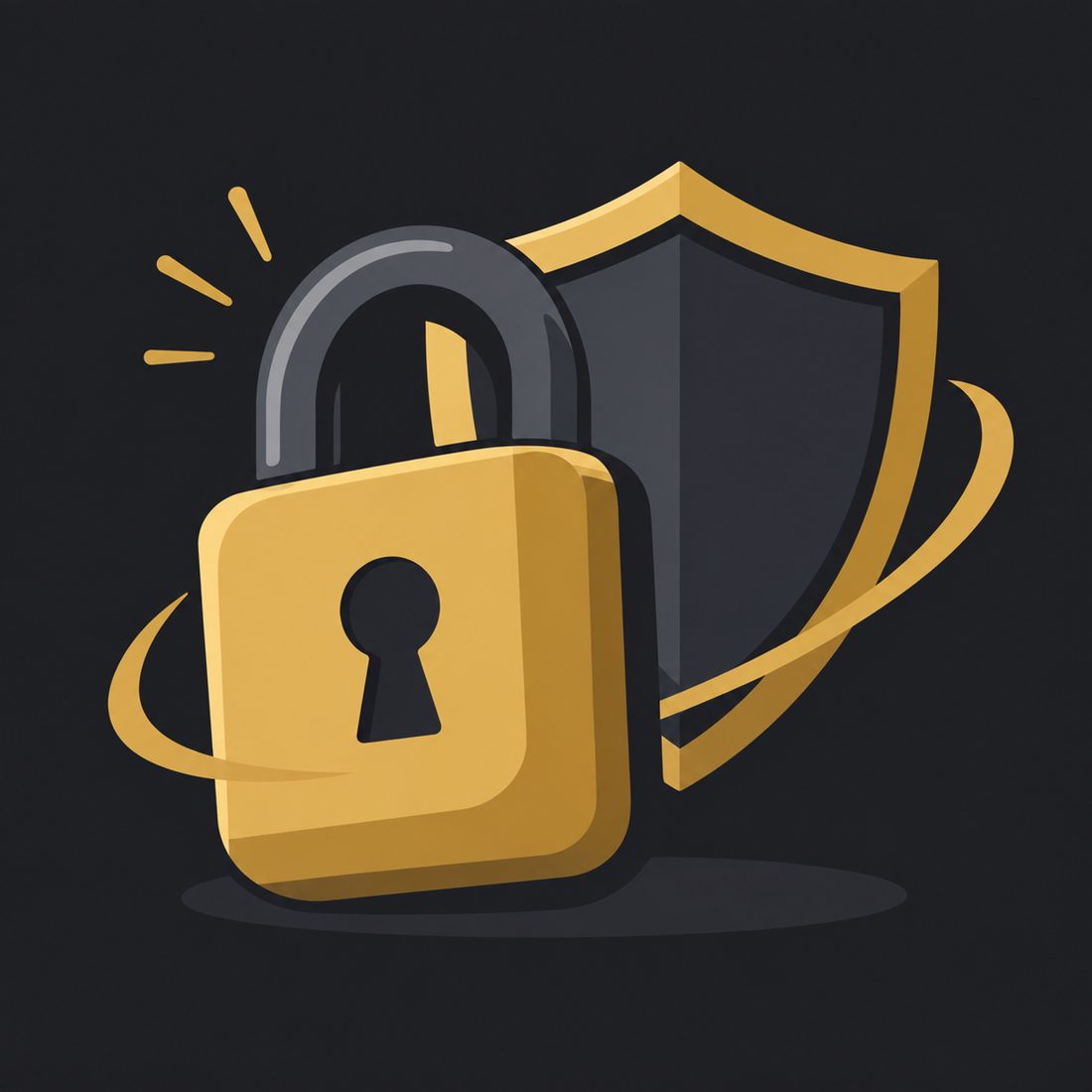Illustration of a padlock and a shield for a Los Angeles, CA home