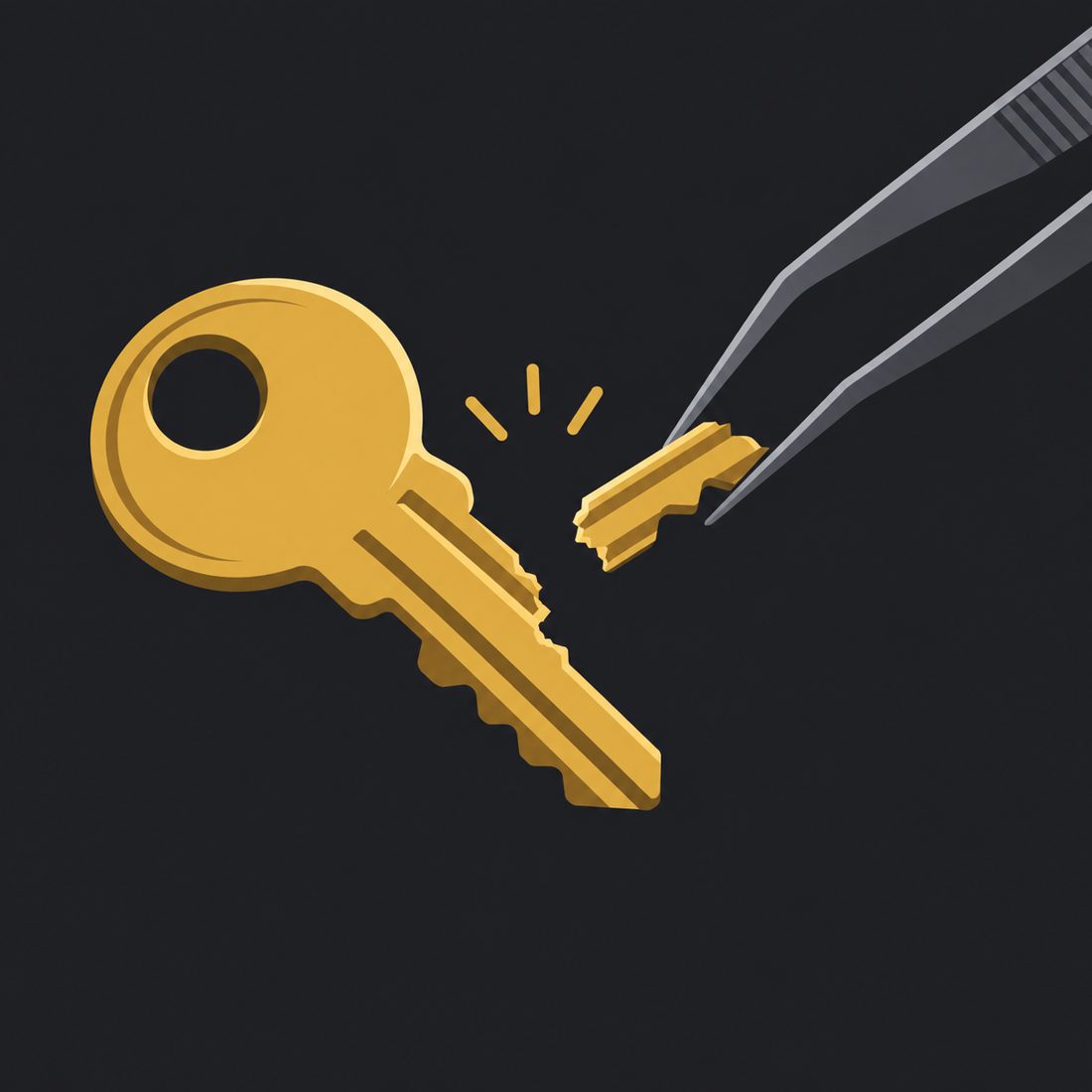 Illustration of a broken key and tweezers for a Culver City, CA home