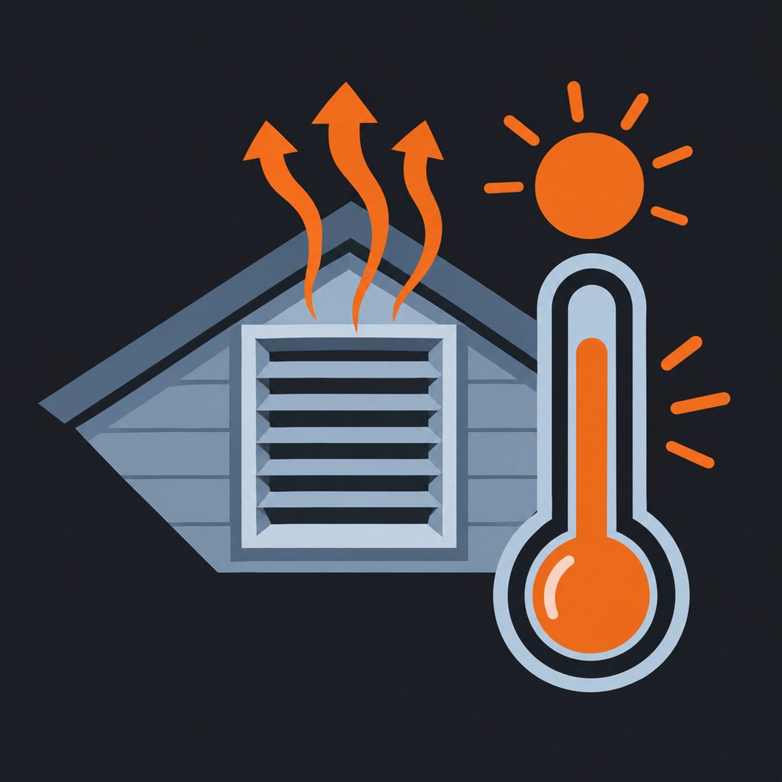Illustration of an attic vent and a thermometer for a Hiawatha, IA home